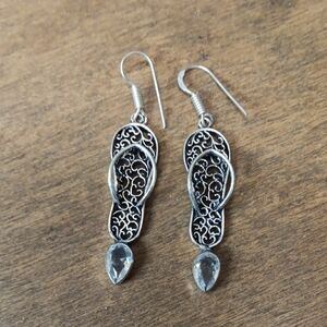 Elegant Silver Flip-Flop Earrings